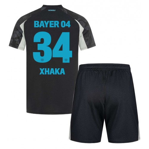 Dětský fotbalový dres Bayer Leverkusen Granit Xhaka #34 2024-25 Třetí Krátký Rukáv (+ trenýrky)